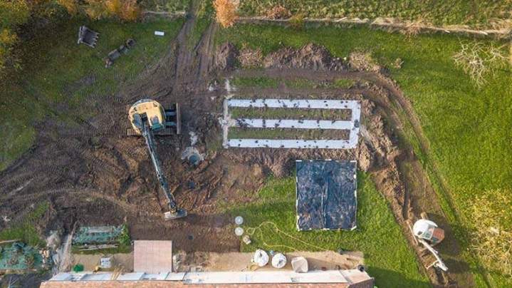 Travaux terrassemen vue de haut Orleans